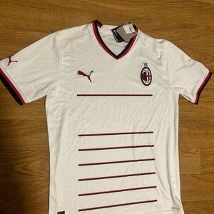 Puma Men's White and Red Soccer Jersey